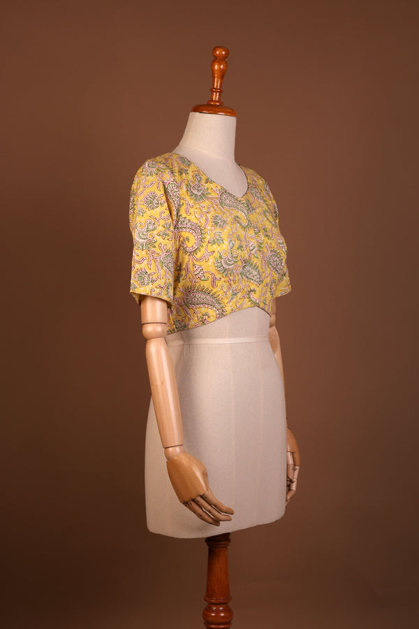 Floral bloom Yellow cotton blouse