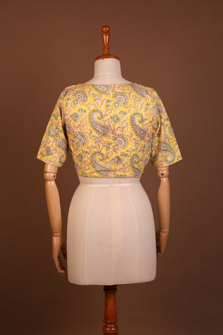 Floral bloom Yellow cotton blouse