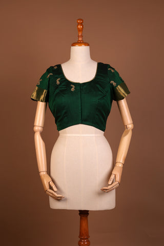 Forest charm Green silk blouse