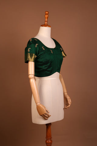 Forest charm Green silk blouse