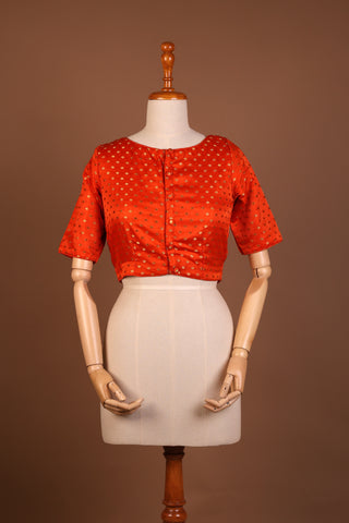 Fiery Orange silk cotton blouse