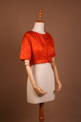 Fiery Orange silk cotton blouse