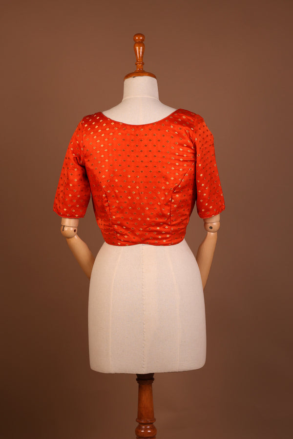 Fiery Orange silk cotton blouse