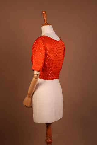 Fiery Orange silk cotton blouse