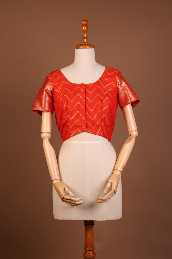 Tangerine Orange Silk Cotton Blouse