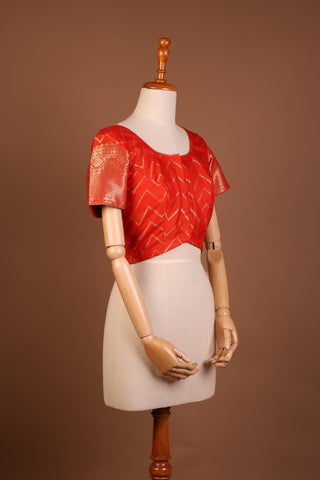 Tangerine Orange Silk Cotton Blouse