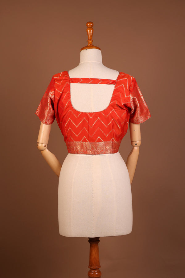 Tangerine Orange Silk Cotton Blouse