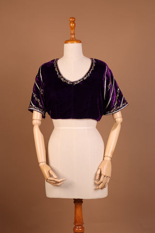 Royal Purple silk velvet blouse