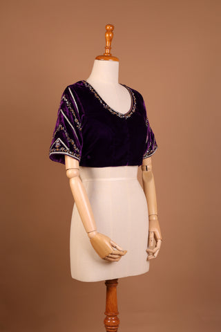 Royal Purple silk velvet blouse