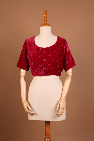 Ruby Red silk velvet blouse