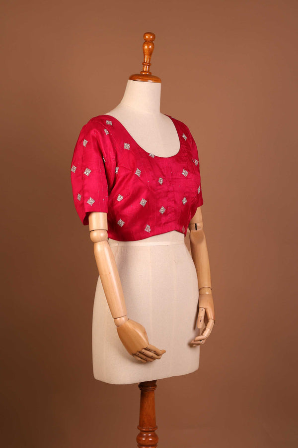 Flamingo Pink silk cotton blouse