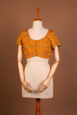 Saffron shine silk cotton blouse