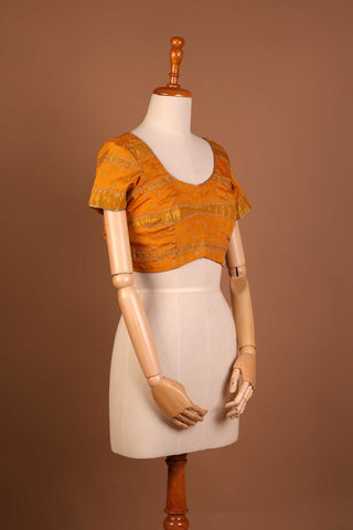 Saffron shine silk cotton blouse