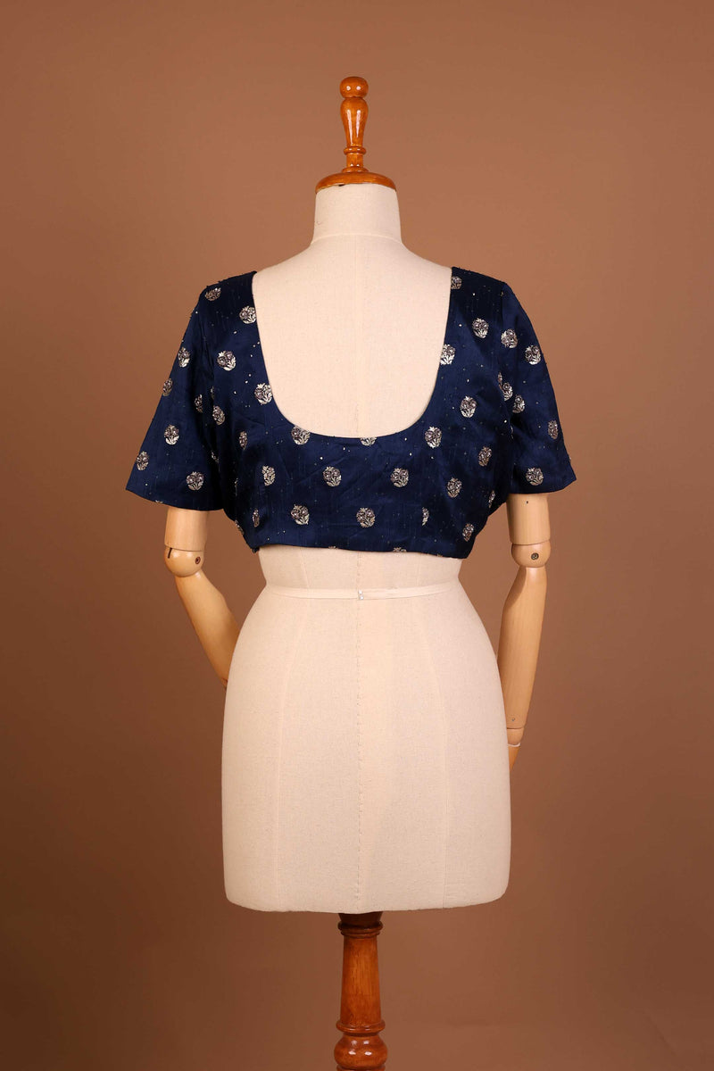 Nautical Blue silk cotton blouse