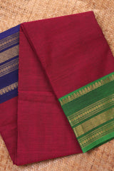 Deep Maroon Chettinad Cotton saree