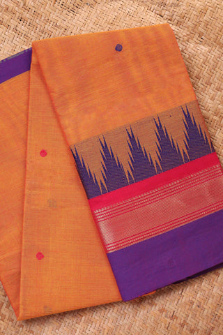 Earthy Purple and Orange Chettinad Cotton saree