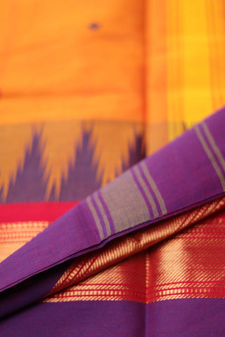 Earthy Purple and Orange Chettinad Cotton saree