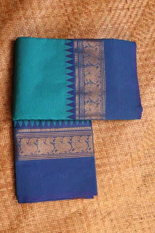 Sky Blue Chettinad Cotton saree