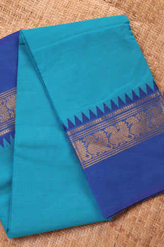 Sky Blue Chettinad Cotton saree