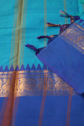 Sky Blue Chettinad Cotton saree