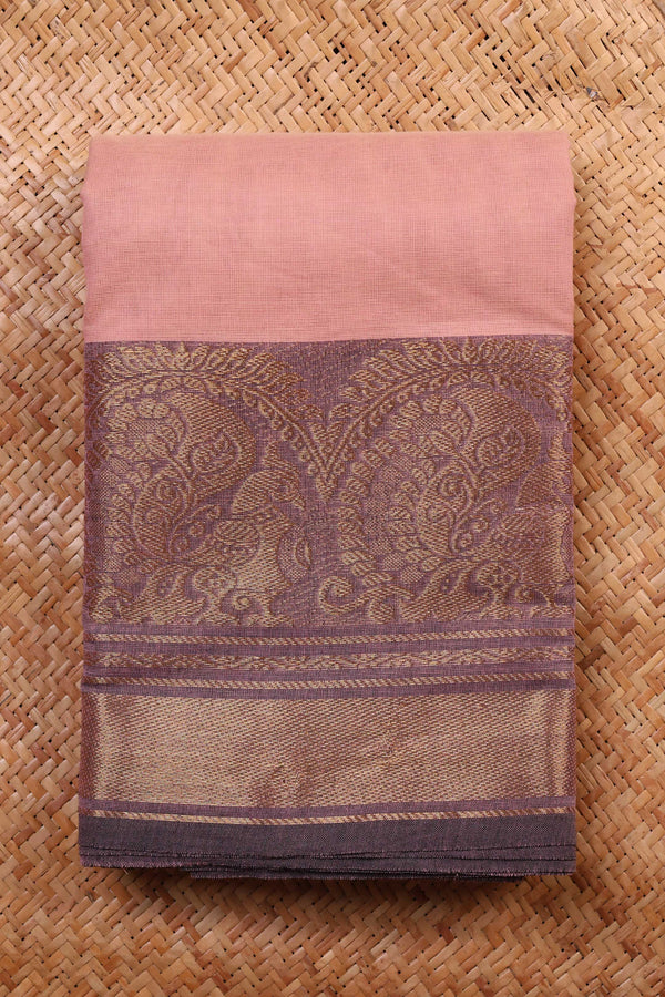 Peach Chettinad Cotton saree