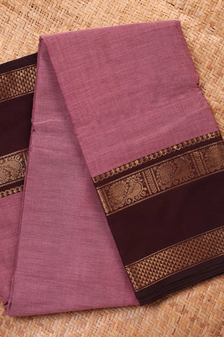 Earthy Pink and Deep Bergundy Chettinad Cotton saree