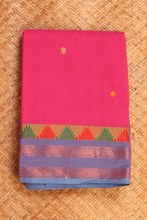 Rani Pink Chettinad Cotton saree