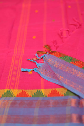 Rani Pink Chettinad Cotton saree