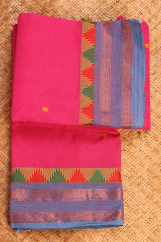 Rani Pink Chettinad Cotton saree