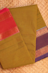 Earthy Mehendi Green Chettinad Cotton saree