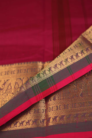 Earthy Deep Red Chettinad Cotton saree