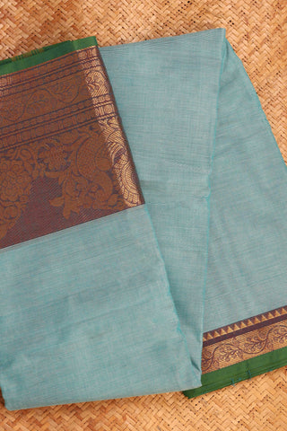 Earthy Blue Chettinad Cotton saree