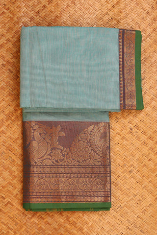 Earthy Blue Chettinad Cotton saree