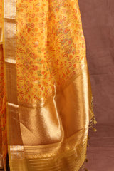 Yellow Organza Saree