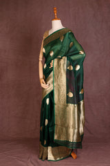 Emerald Green Organza saree