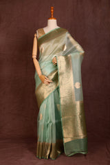 Mint Green Organza saree