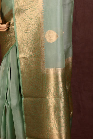 Mint Green Organza saree