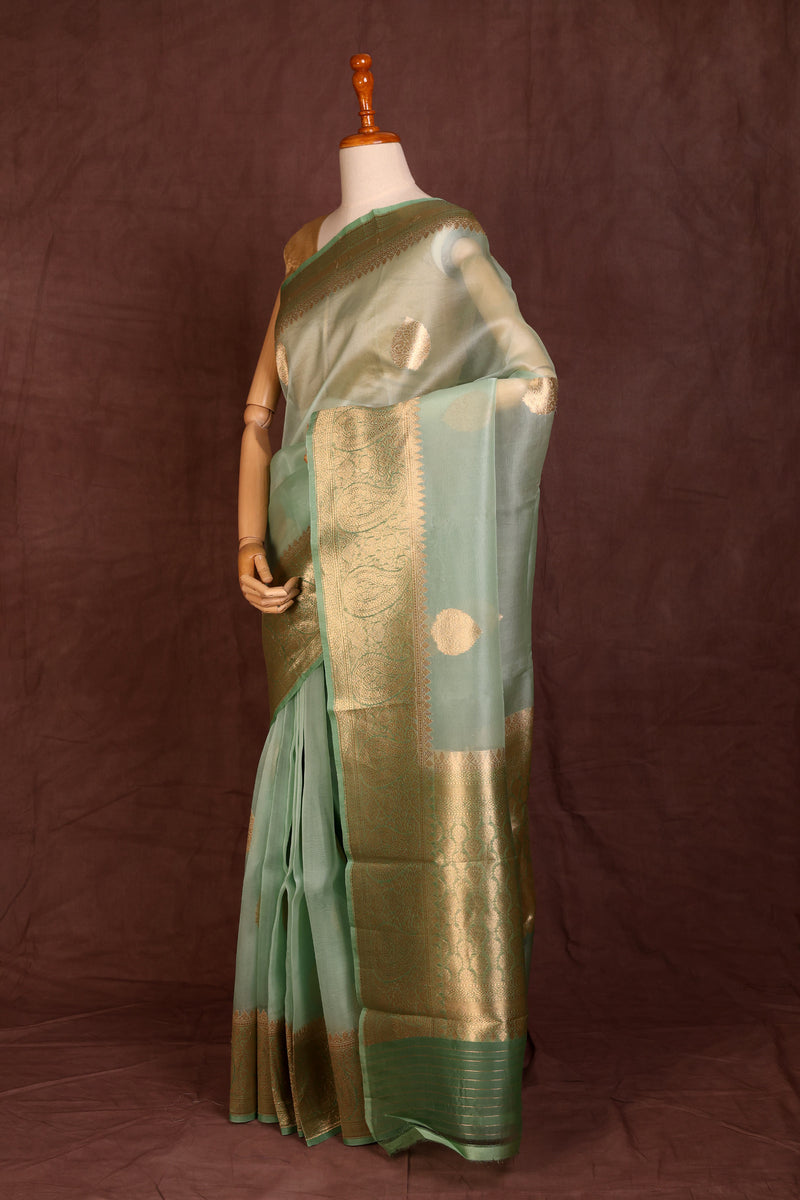 Mint Green Organza saree