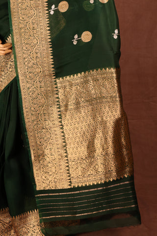 Bottle Green Organza saree