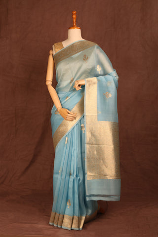 Sky Blue Organza saree