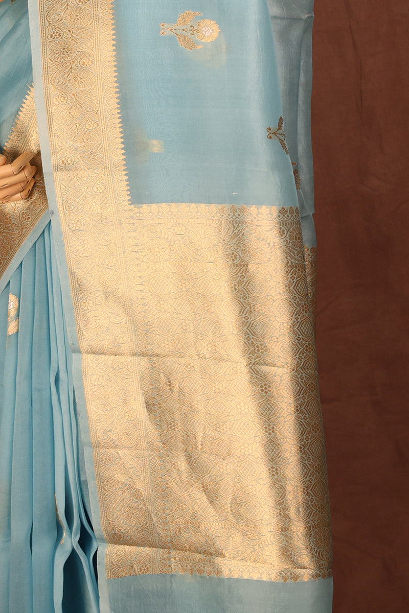 Sky Blue Organza saree