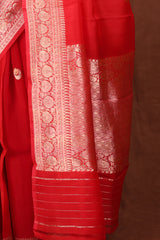 Red Organza saree