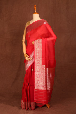 Red Organza saree