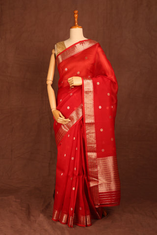 Ruby Red Organza saree