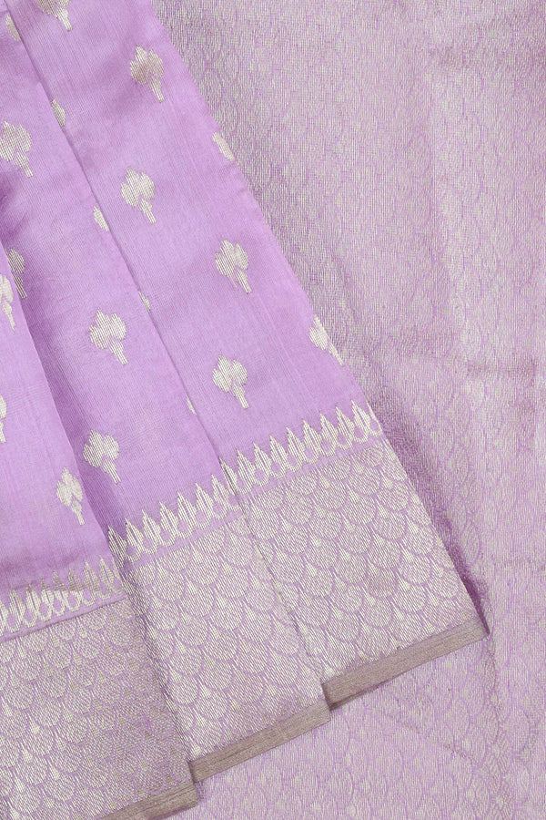 Lavendar Chanderi Handloomn Silk saree
