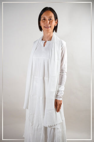 White Cotton Mix & Crushed Cotton Coord Set – Elegant & Breezy