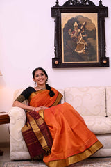 Orange Silk Cotton Saree