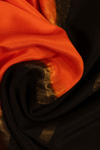 Luxurious Orange and Black Mysore Silk Saree