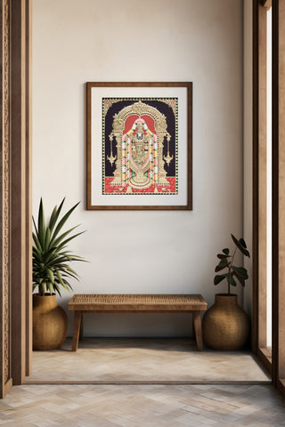 Sri Tirupati Balaji Tanjore painting