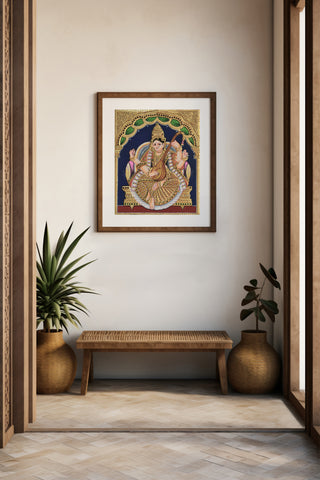 Goddess Saraswati Tanjore Painting